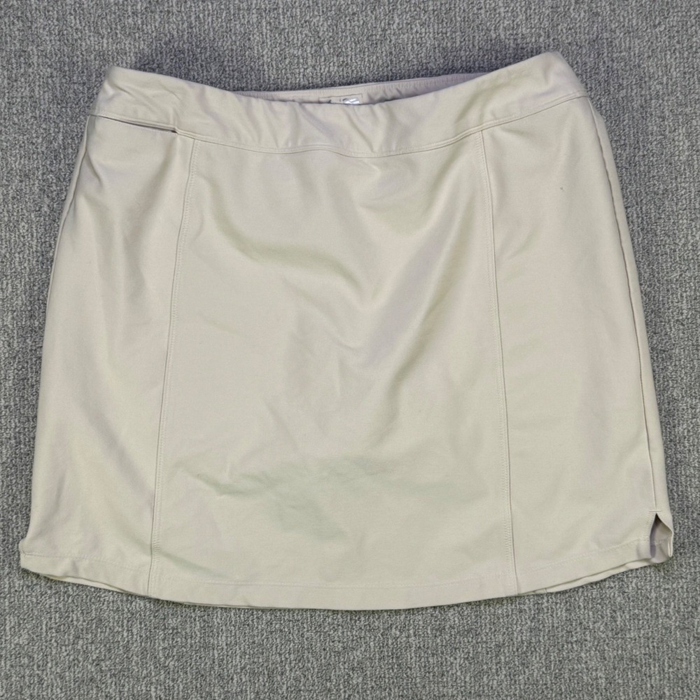 Adidas‎ Golf Skort Women's M Beige Stretch Athletic Tennis Skirt 31" Waist